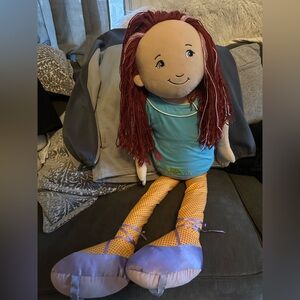 Rare vintage groovy life size Colorful Rag Doll with Red Hair